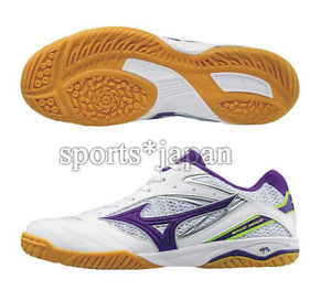 Mizuno Japan Men's Wave Drive 8 Table Tennis Shoes 81GA1705 White PPL Ping Pong