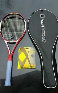 wilson ncode six one 95 4 1/2 grip Free cover!! Free Volkl cyclon strings!!16x18
