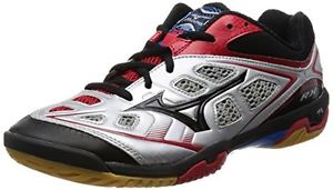 Mizuno badminton shoes WAVE FANG RX [men] 71GA1505 03 (Silver × Black × Red)