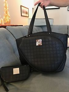 Court Couture Cassanova Black Quilted Tennis Bag~Beautiful