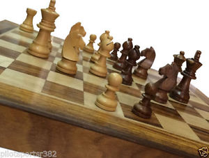 NEW WOODEN Chess 14" x 14"-Chess Coin-Wooden Hand Craft Chess Set