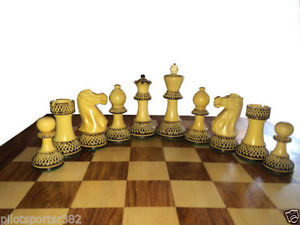 Galaxy Wooden Chess Piece Set Pieces King size 4" Hand Crafted Wooden chess coin