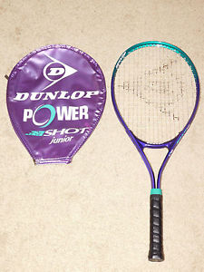 DUNLOP POWER SHOT JUNIOR TENNIS RACKET / RACQUET with COVER 4" GRIP (EUC)