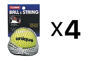 Tourna Ball-String Replacement-Fill N Drill Trainer-Sampras Trainer (4-Pack)