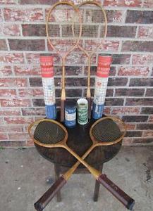 Vintage US Army Special Services Badminton Set Spalding Shuttles Wilson Racquets