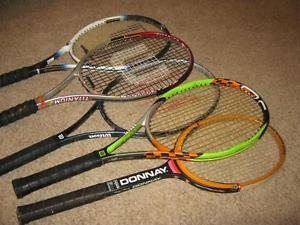 lot of 5 PRINCE donnay etc tennis Rackets PLAYED CONDITION resell look