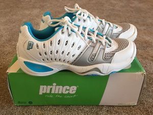 Prince T22 Ladies 9.5 White With Blue NIB Tennis Shoe - See Photos!
