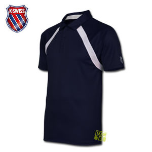 K-SWISS Hombre Camiseta de tenis Camiseta Polo Lograr Polo azul/blanco