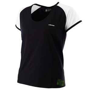 Head Camiseta de mujer Flux cuello de pico negro / blanco