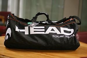 HEAD Tennis BAG TOUR TEAM DUFFLE BAG, 24" 14" 14", Black Grey, Orange, White
