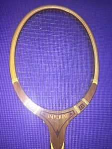 Vintage TAD Davis Imperial Wooden Tennis Racquet 4m Made In The USA