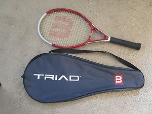 *Tennis Racket* WILSON TRIAD 5 OVERSIZE in Soft Case GREAT SHAPE 4 1/2" Grip HS4