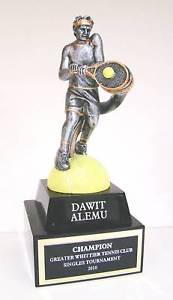 Tennis Resin Motion Extreme Trophy - Free Engraving - 9 1/4" tall