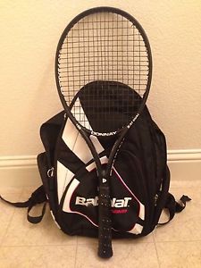 Donnay Formula x27 4 3/8 racket & babolat tennis bag & Gosen Micro Sheep String