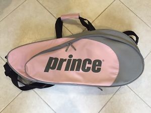 Ladies Prince Tennis Bag in Pink and Gray.