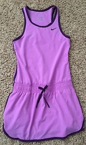 Nike Dri-Fit Tennis Fitness Dress With Pockets Purple Girls Small MINT