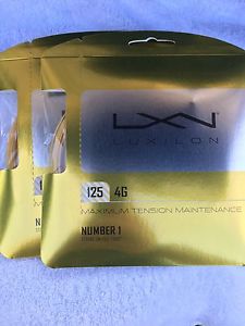 Luxilon 4G Tennis String, Gold, 16L Gauge/1.25mm (Set of 2)