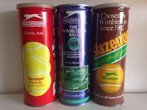 3 Vintage tennis ball cans Slazenger 1970 + 1995