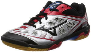 Badminton Shoes Wave Fang RX 71GA1505 Mizuno US10 Silver Black Red Japan New