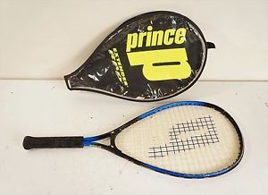 PRINCE EXTENDER RAD 8 25" RACKET Blue Yellow Tennis w/ Rad 6 Bag Cover USED