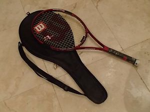 WILSON DLX POWER HOLES SOFT SHOCK 4 3/8'' TENNIS RACQUET W/ COVER