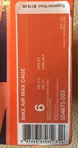 Nike air max cage tennis shoes NIB men's Size 6