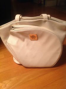 Court Couture Cassanova Croc Animal Print Tennis Bag in Ivory Large GUC Nice