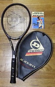 Dunlop Black Max Tennis Racquet with Headcover.Nearly Perfect Condition. 4 1/4"