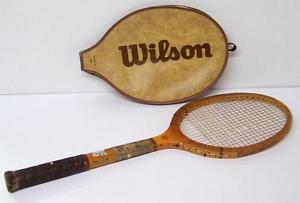 Vintage Wilson Wooden Tennis Racket With Cover~Used By Don Budge Tournament