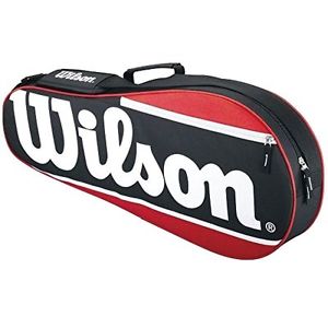 Wilson Tennis Equipment Bag - Free 2 Day Shipping - Holds Up To 3 Rackets - RED