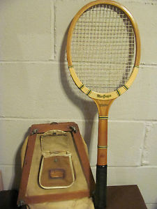 MacGregor "The Century" Custom Crafted Wooden Tennis Racket & Wood Canvas Press