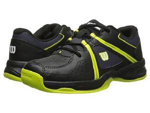 NEW Wilson Envy Jr Tennis Shoes Sneakers Boys Coal/Black/Solar Lime Size 12 K
