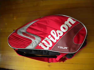 NEW Wilson 6 pack Tennis Bag Red with many storage pockets