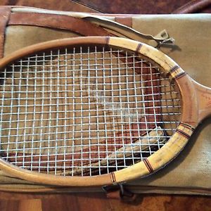 Raqueta de tenis y funda muy antigua preciosa¡