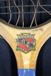 Vintage Antique Gold Smith Goldsmith Huron Tennis Racquet Wooden Unrestored