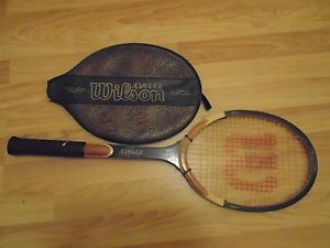 Wilson Advantage Tennis Racquet. Strata Bow Wood With Leather Cover. 4 1/2. VG.