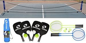 Optima Complete Pickleball, Badminton Portable Net Starter Set