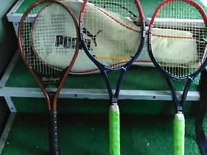 (2)  USED RARE Puma Boris Becker Super Midsize 4 5/8 grip Tennis Racquet