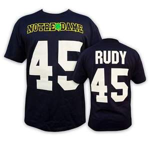 Notre Dame Daniel 'Rudy' Rad #45 College Football tee-Shirt Bleu marine