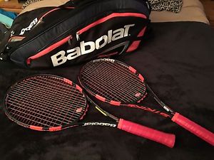 babolat pure strike tour (2 Rackets + 6 Pack Bag)