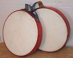2 TAMBURELLOS, Italian Sport, Tambass, C.E. Extra Lusso, 13/5 cm24, 9.5" x 1.5"