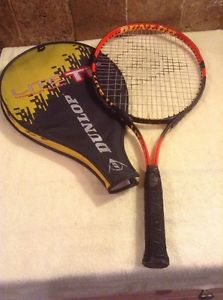 Dunlop Lite Ti25 Titanium Alloy Tennis Racquet Yellow Red Black + Cover 4"