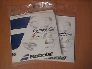 NEW 2 Pks Babolat Synthetic Gut Tennis Racquet Ball Strings 16 Gauge White xmas