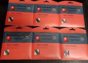 6 Sets of Kirschbaum Max Power Tennis String 16 Gauge 1.30mm Silver