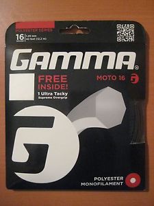 NEW Gamma Moto 16 Polyester Tennis Racquet Ball String 40' Gauge Black xmas gift