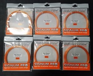6 Sets of Signum Pro Poly Plasma Tennis String 18 Gauge 1.18mm Orange