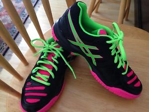 Black/Neon ASICS Women's Gel Dedicate 4 Tennis Shoes Size 6.5