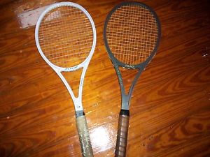 Lot of 2  Head and  Dunlop  Mid sized Tennis Racquets 4 1/2" grip with covers