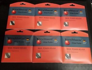 6 Sets of Kirschbaum Max Power Rough Tennis String 16 Gauge 1.30mm Silver