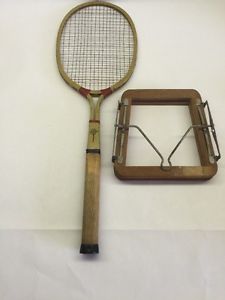 VINTAGE DAYTON CADET STEEL WOOD TENNIS RACKET 1920'S Restring Brace MAKE OFFER!!
